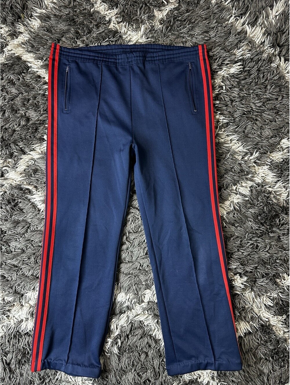 Vintage 70s 80s Adidas Trefoil Track Pants Blue Red Stripe Taiwan Made Mens L